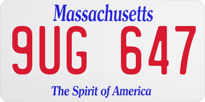 MA license plate 9UG647