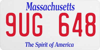 MA license plate 9UG648