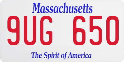 MA license plate 9UG650
