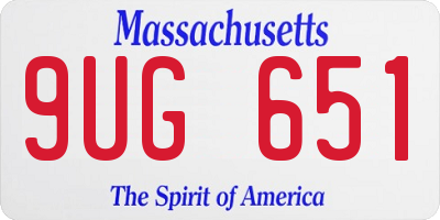 MA license plate 9UG651