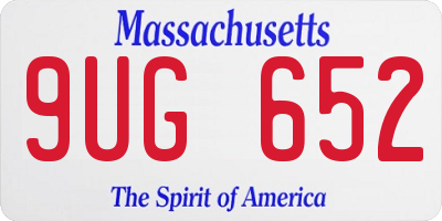MA license plate 9UG652