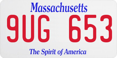 MA license plate 9UG653