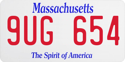 MA license plate 9UG654