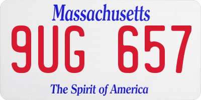 MA license plate 9UG657