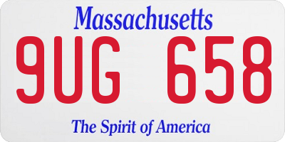 MA license plate 9UG658