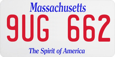 MA license plate 9UG662
