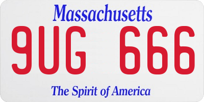 MA license plate 9UG666