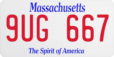 MA license plate 9UG667