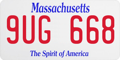 MA license plate 9UG668