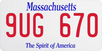 MA license plate 9UG670