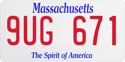 MA license plate 9UG671