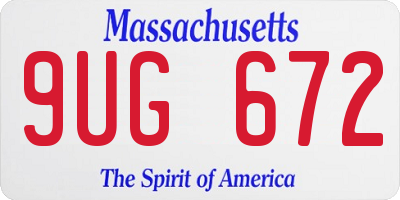 MA license plate 9UG672