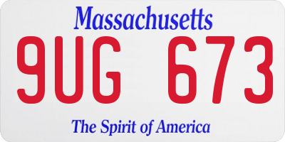 MA license plate 9UG673