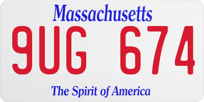 MA license plate 9UG674