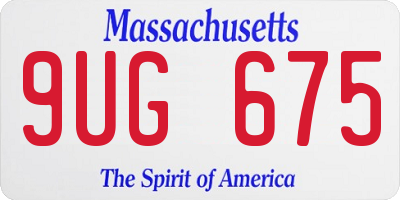 MA license plate 9UG675