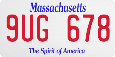 MA license plate 9UG678