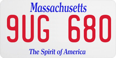 MA license plate 9UG680
