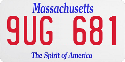 MA license plate 9UG681