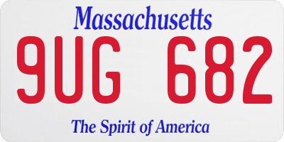 MA license plate 9UG682