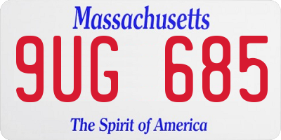 MA license plate 9UG685
