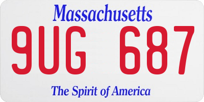 MA license plate 9UG687
