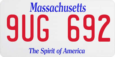 MA license plate 9UG692