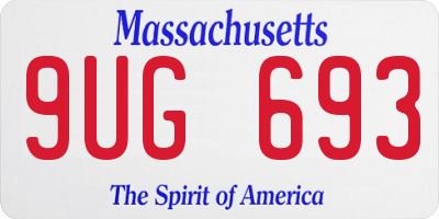 MA license plate 9UG693