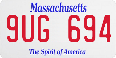 MA license plate 9UG694