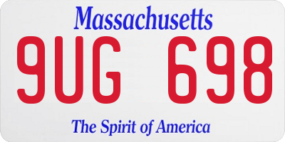 MA license plate 9UG698