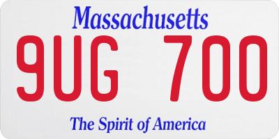 MA license plate 9UG700