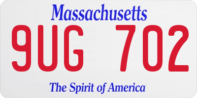 MA license plate 9UG702