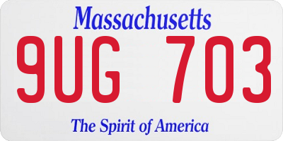 MA license plate 9UG703