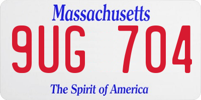 MA license plate 9UG704