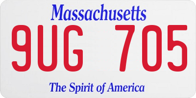 MA license plate 9UG705