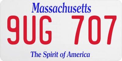 MA license plate 9UG707