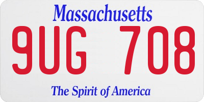 MA license plate 9UG708