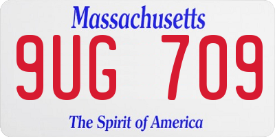 MA license plate 9UG709