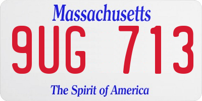 MA license plate 9UG713