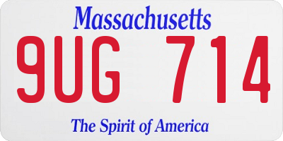 MA license plate 9UG714