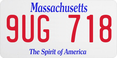MA license plate 9UG718