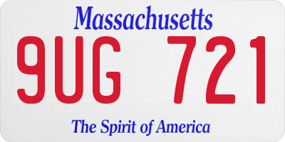 MA license plate 9UG721