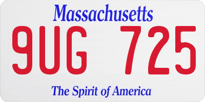 MA license plate 9UG725
