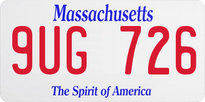 MA license plate 9UG726