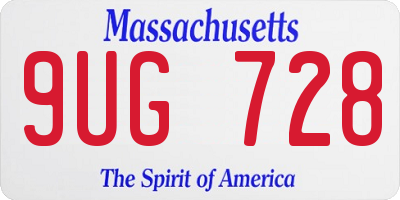 MA license plate 9UG728