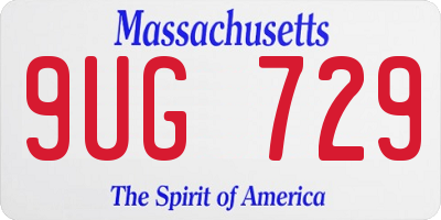 MA license plate 9UG729