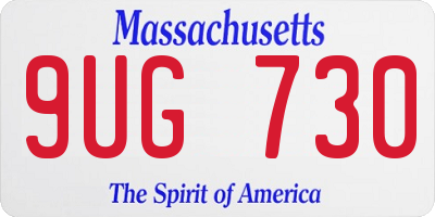 MA license plate 9UG730