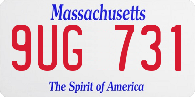 MA license plate 9UG731