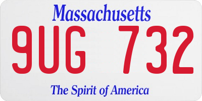 MA license plate 9UG732