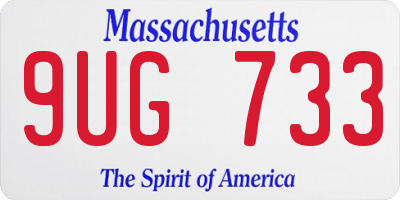 MA license plate 9UG733