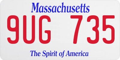 MA license plate 9UG735